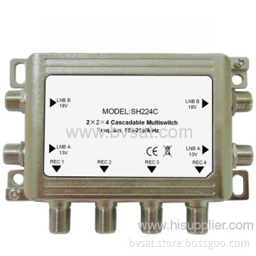 High Effective 2x2x4 Cascadeable Multiswitch For Satellite Receiver 